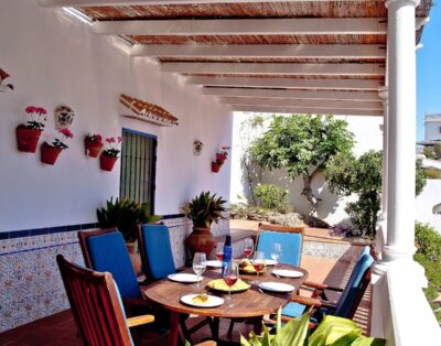 house terrace dining table holiday villa rental torrox